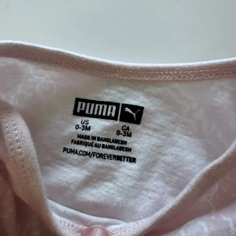 Cute Pink Puma Bodysuit - Size 0-3 Months - Great Condition!